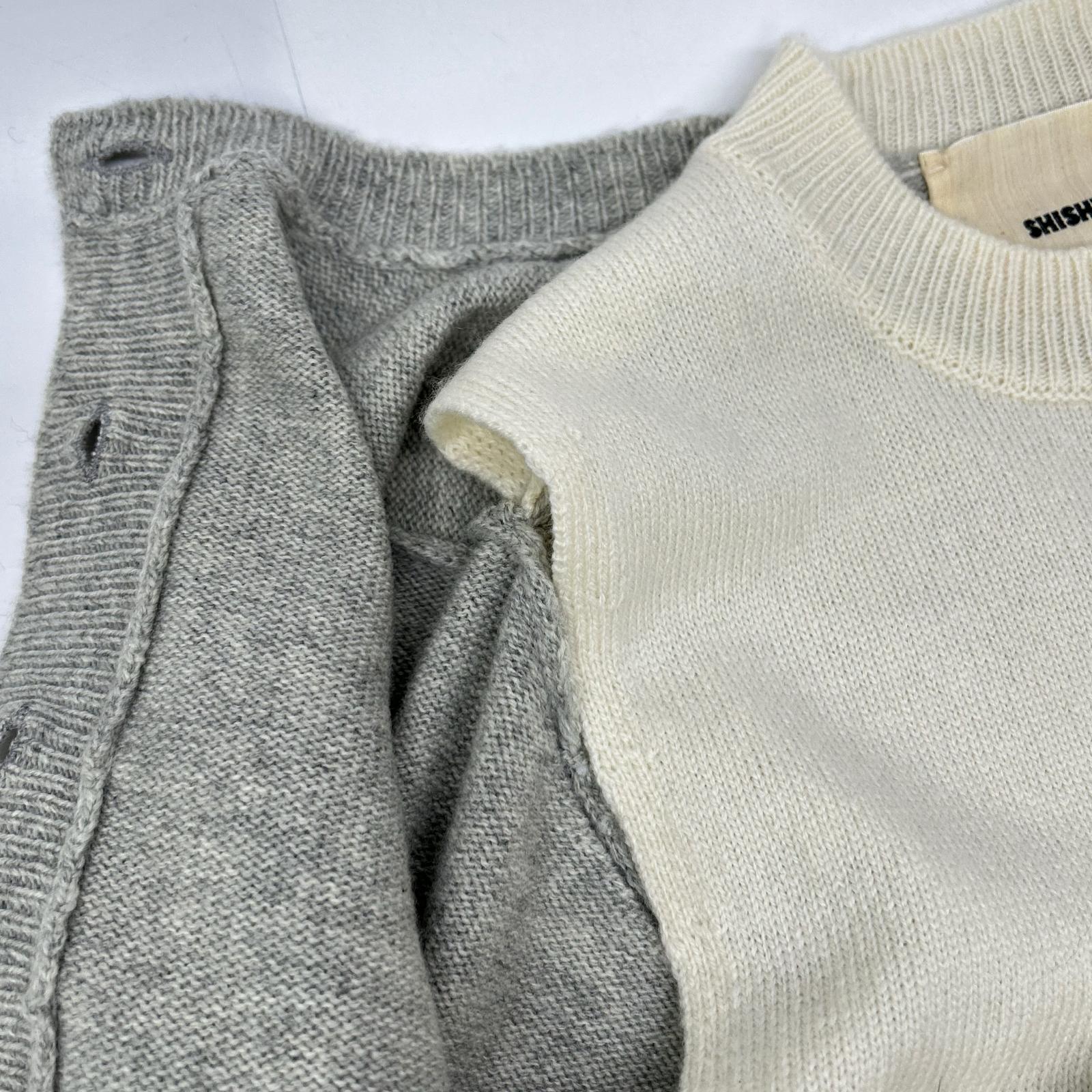 THE SHISHIKUI Shishikui Wool Urami Long Sleeve Button Cardigan Top