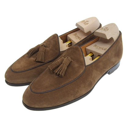 BERWICK バーウィック 美品 スエード タッセルローファー シューズ レディース ライトブラウン 39 FLSGLB 4951 シューズ 39