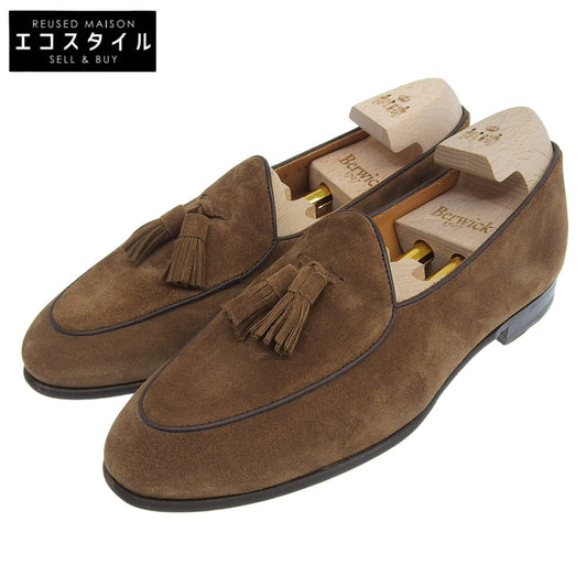 BERWICK バーウィック 美品 スエード タッセルローファー シューズ レディース ライトブラウン 39 FLSGLB 4951 シューズ 39