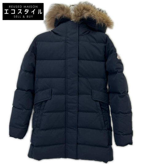 PYRENEX ピレネックス HWK037P4004WT3 ﾈｲﾋﾞｰ GRENOBLE ｸﾞﾙﾉｰﾌﾞﾙ ｼﾞｯﾌﾟｱｯﾌﾟ ﾌｧｰ付き ﾅｲﾛﾝﾀﾞｳﾝｼﾞｬｹｯﾄ ジャケット 38