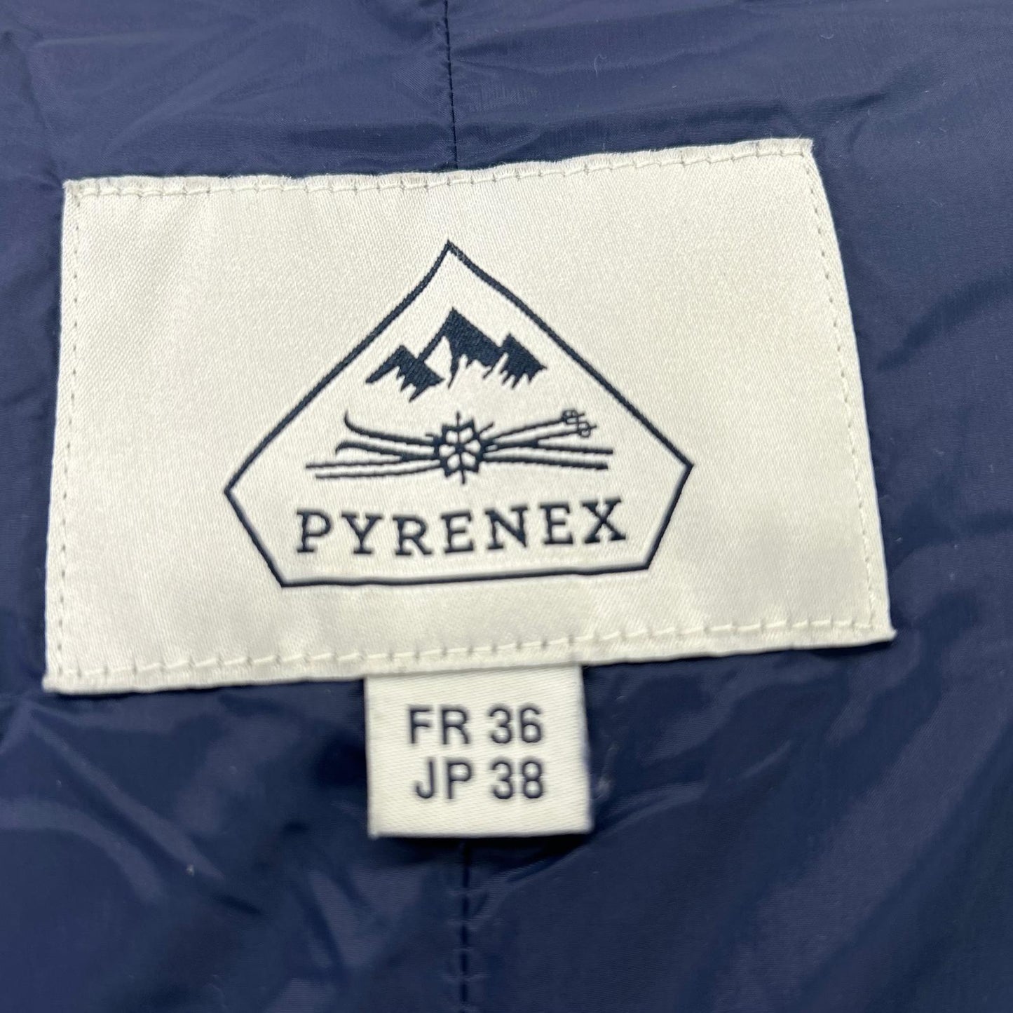 PYRENEX HWK037P4004WT3 Navy GRENOBLE Zip-up Fur-trim Nylon Down Jacket 38