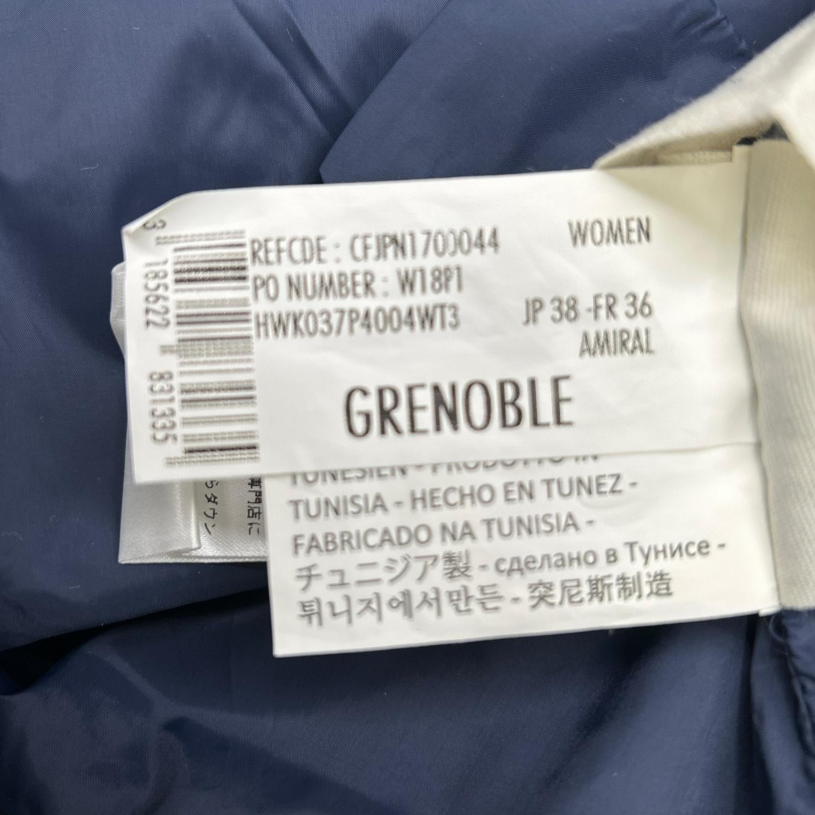 PYRENEX HWK037P4004WT3 Navy GRENOBLE Zip-up Fur-trim Nylon Down Jacket 38