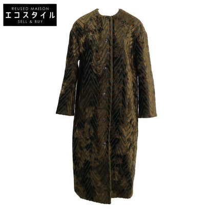 mina perhonen 皆川明 【美品/25-26AW】ada6812 knoll 诺尔 人字纹无领大衣 40