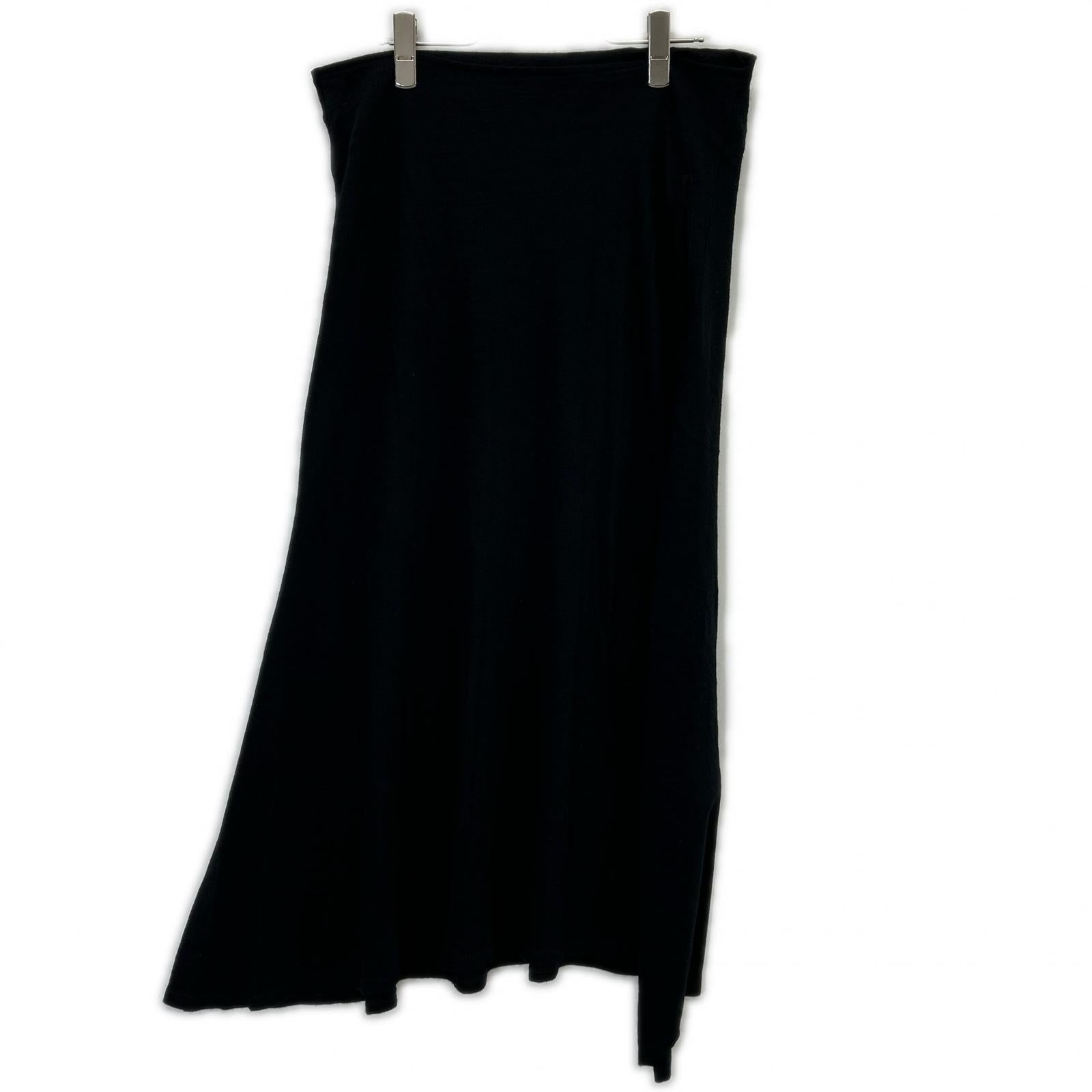 YOHJI YAMAMOTO +NOIR 山本耀司副线 NR-S03-109 黑色 不对称设计 侧拉链 长裙 半身裙