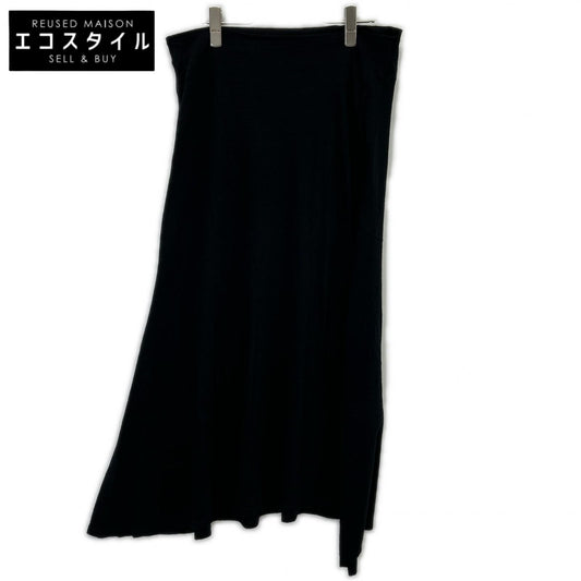 YOHJI YAMAMOTO +NOIR ヨウジヤマモトプリュスノアール NR-S03-109 ブラック アシンメトリーデザイン サイドジップ ロングスカート スカート