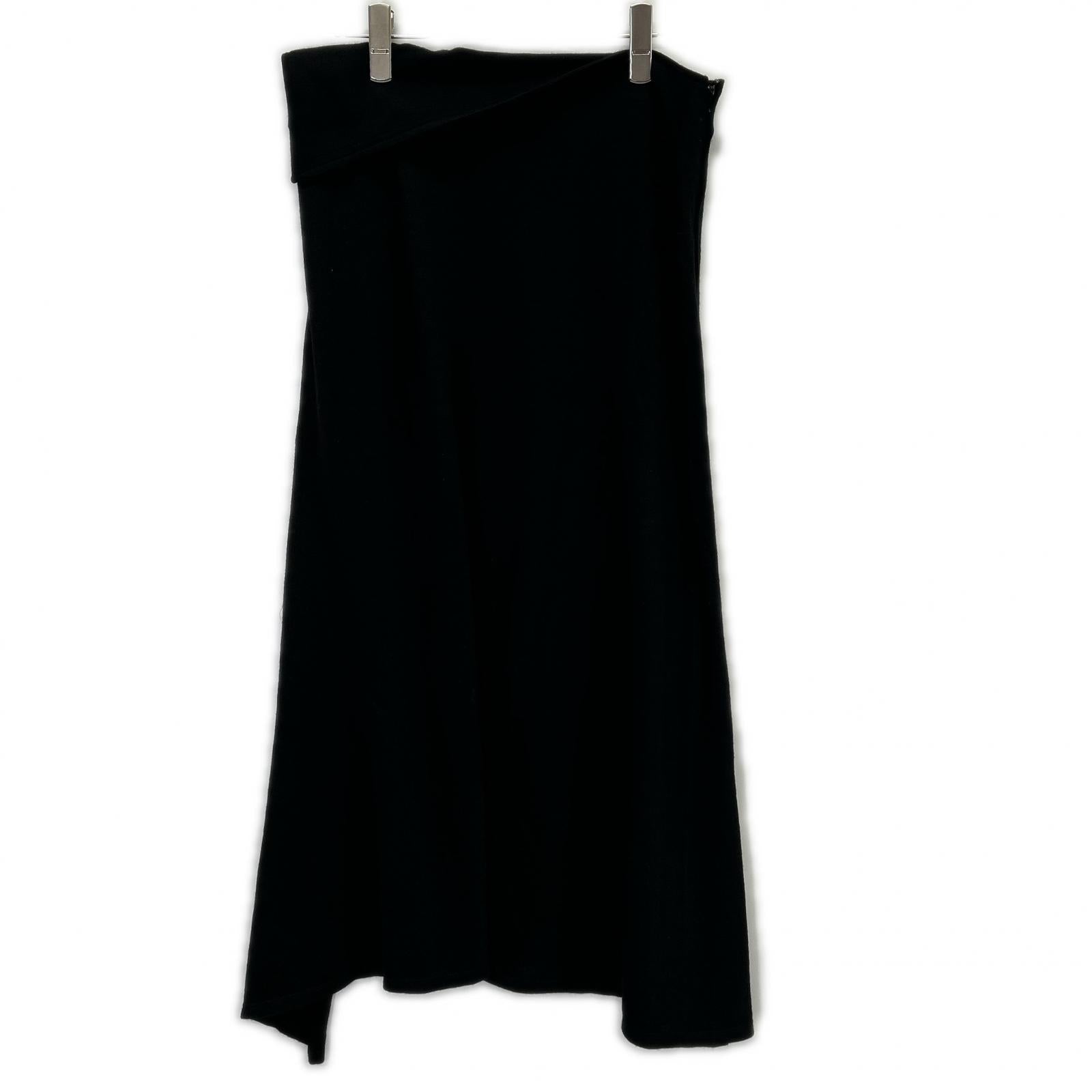 YOHJI YAMAMOTO +NOIR 山本耀司副线 NR-S03-109 黑色 不对称设计 侧拉链 长裙 半身裙