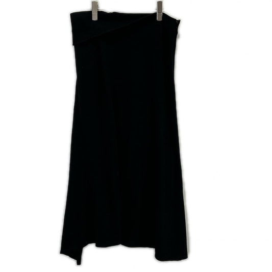 YOHJI YAMAMOTO +NOIR NR-S03-109 Black Asymmetrical Design Side Zip Long Skirt