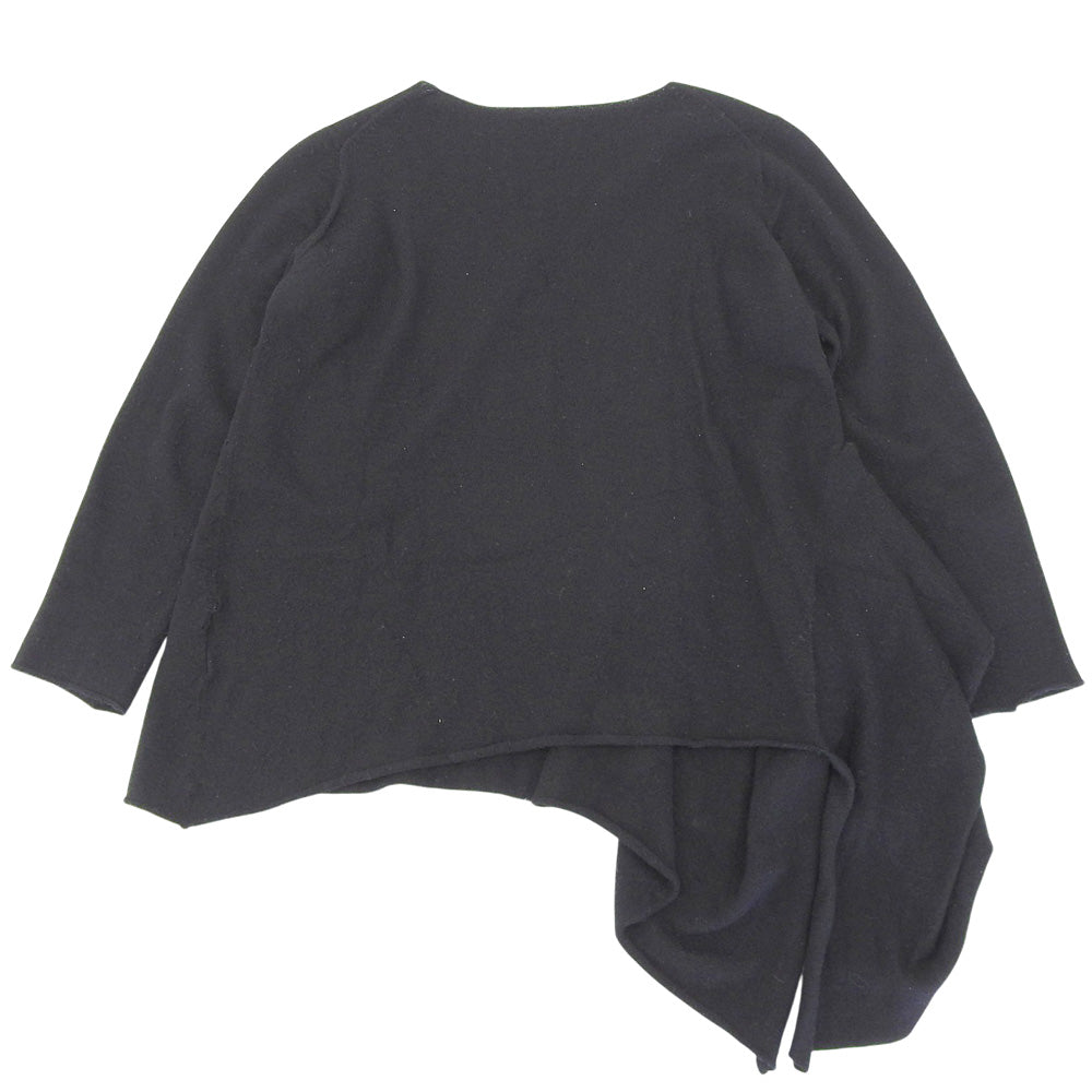 Asymmetrical Long Sleeve Pullover Knit Top Men's Black 2