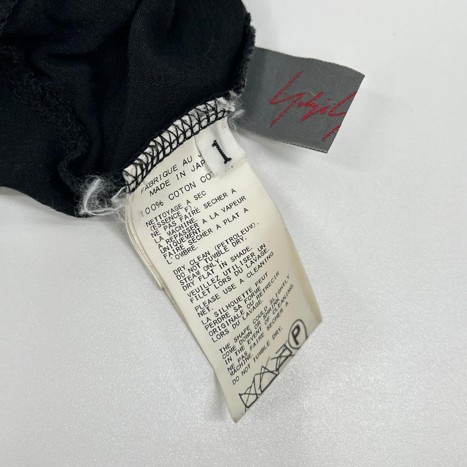 YOHJI YAMAMOTO +NOIR ヨウジヤマモトプリュスノアール NO-T04-070 ブラック 薄手 ロングスリーブ シャツ トップス