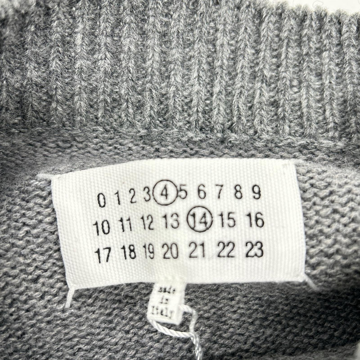 Maison margiela Maison Margiela SI1GP0001 Gray and Brown Suede Elbow-Patch Pullover Knit Sweater