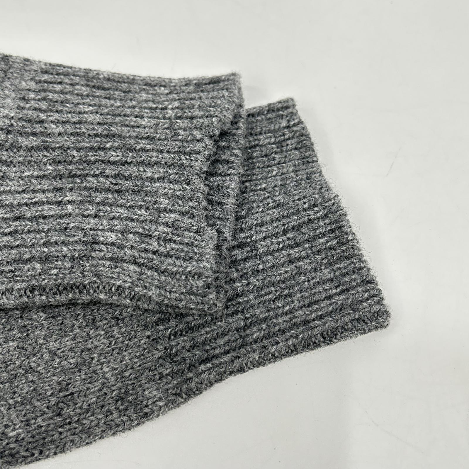 Maison Margiela SI1GP0001 Gray x Brown Suede Elbow Patch Pullover Knit Sweater Top L