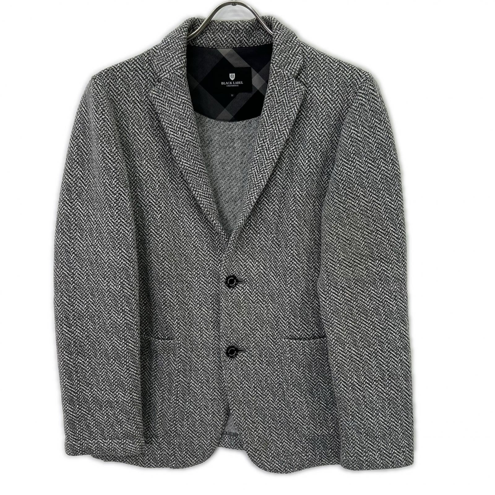 BURBERRY BLACK LABEL Grey Cotton Herringbone 2B Single Jacket Jacket M