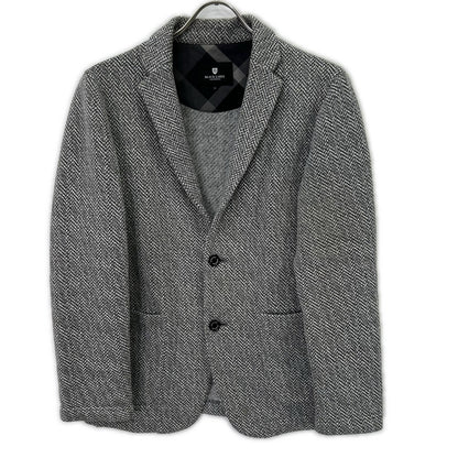BURBERRY BLACK LABEL Grey Cotton Herringbone 2B Single Jacket Jacket M