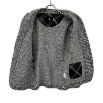 BURBERRY BLACK LABEL Grey Cotton Herringbone 2B Single Jacket Jacket M