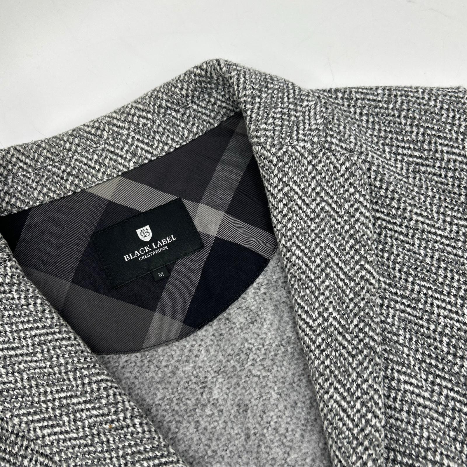 BURBERRY BLACK LABEL Grey Cotton Herringbone 2B Single Jacket Jacket M