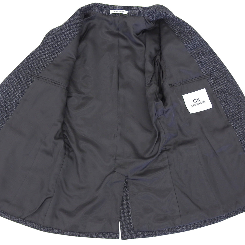 CalvinKlein カルバンクライン ウール ヘリンボーン 2B シングル ジャケットパンツ セットアップ スーツ メンズ グレー 36 30 スーツ セットアップ