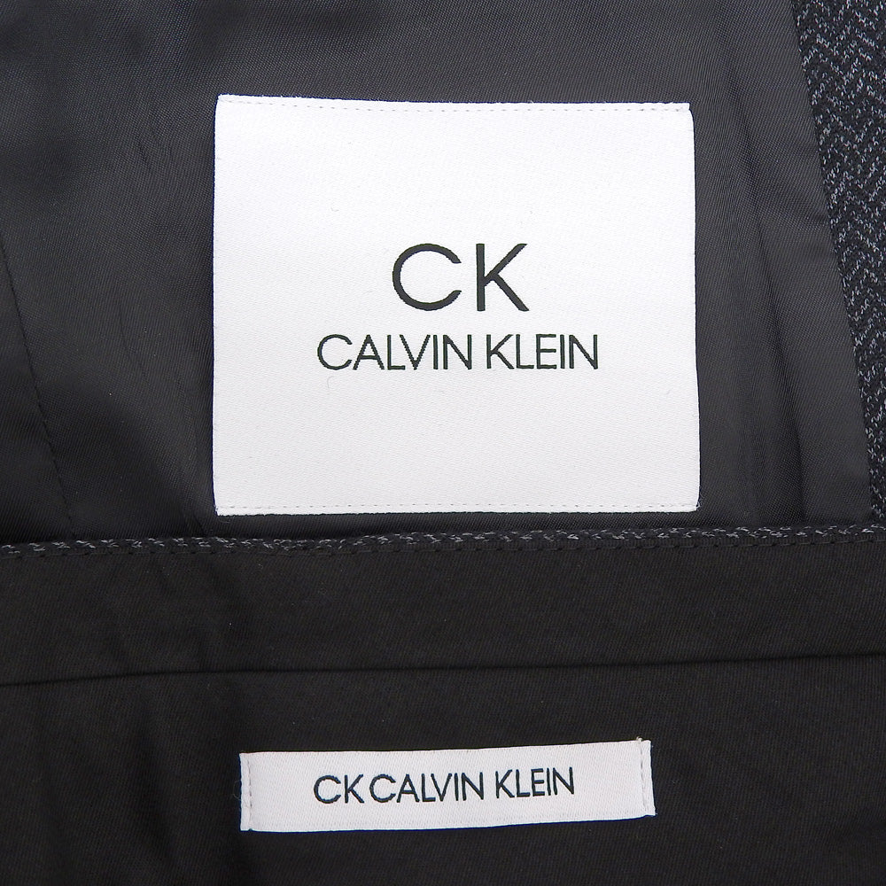 CalvinKlein カルバンクライン ウール ヘリンボーン 2B シングル ジャケットパンツ セットアップ スーツ メンズ グレー 36 30 スーツ セットアップ
