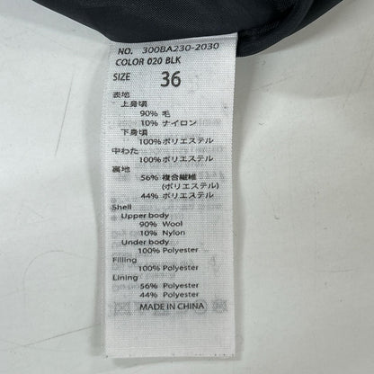 ENFOLD ENFOLD 300BA230-2030 黑色 羊毛×尼龙 拼接 压缩海狸绒绗缝A字形大衣 大衣 36