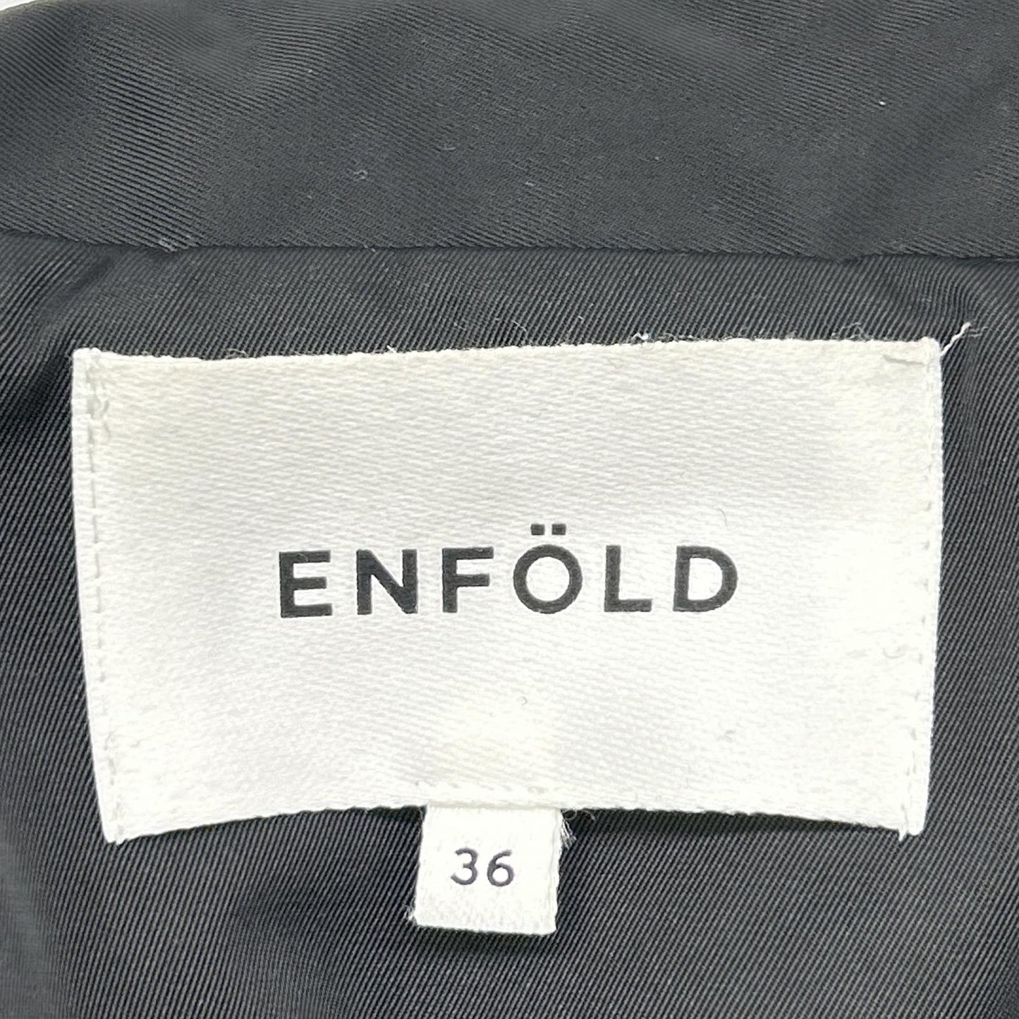 ENFOLD エンフォルド 300EA330-1070 ﾌﾞﾗｯｸ ﾎﾟﾘｴｽﾃﾙ ｵｰﾊﾞｰｻｲｽﾞ ﾋﾞｯｸﾞｶﾗｰﾃｨｱｰﾄﾞｼｮｰﾄｼﾞｬｹｯﾄ ジャケット 36