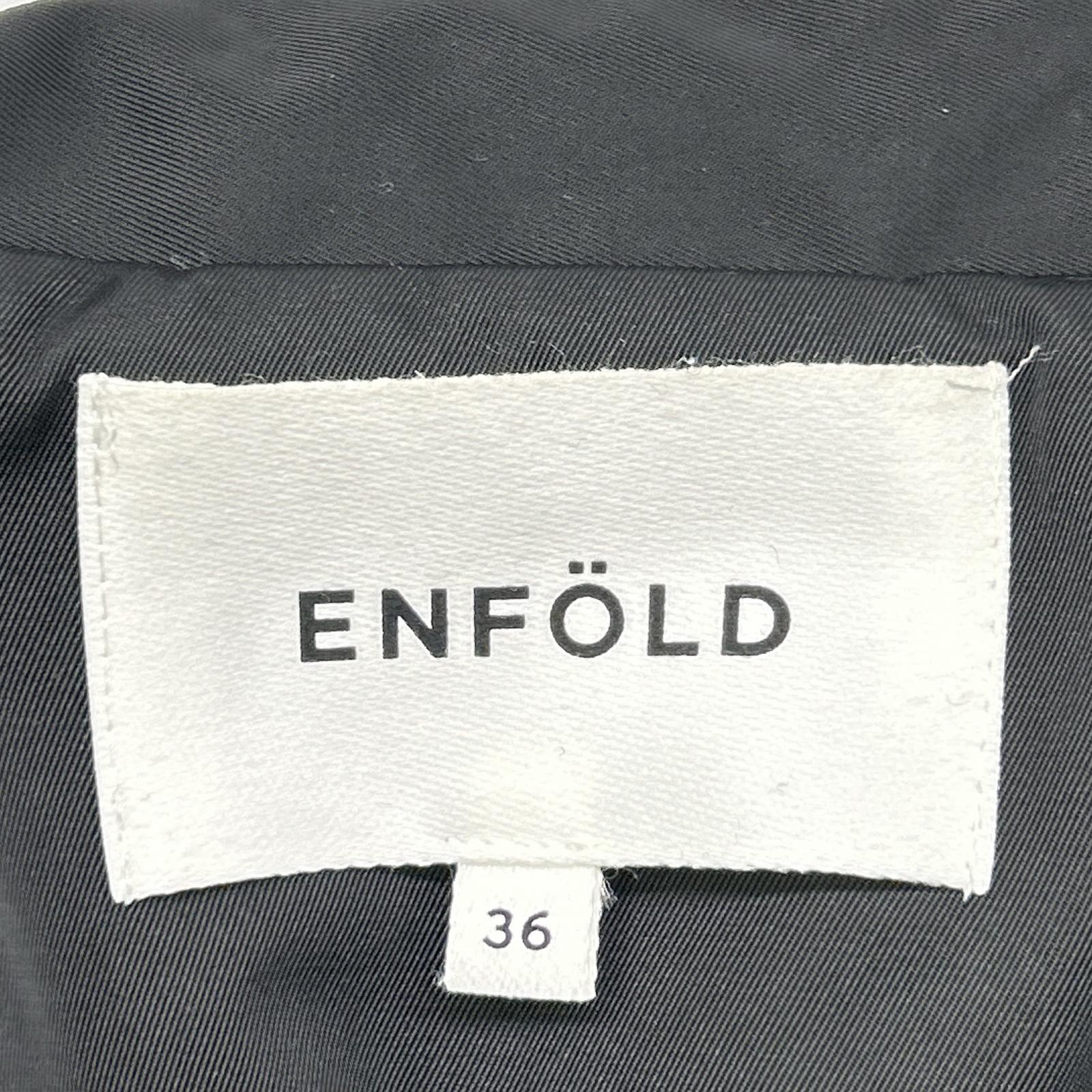 ENFOLD エンフォルド 300EA330-1070 ﾌﾞﾗｯｸ ﾎﾟﾘｴｽﾃﾙ ｵｰﾊﾞｰｻｲｽﾞ ﾋﾞｯｸﾞｶﾗｰﾃｨｱｰﾄﾞｼｮｰﾄｼﾞｬｹｯﾄ ジャケット 36