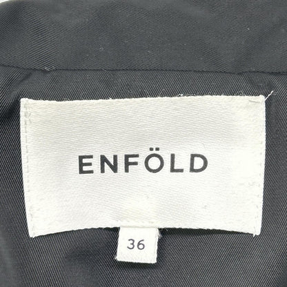 ENFOLD エンフォルド 300EA330-1070 ブラック ポリエステル オーバーサイズ ビッグカラーティアードショートジャケット ジャケット