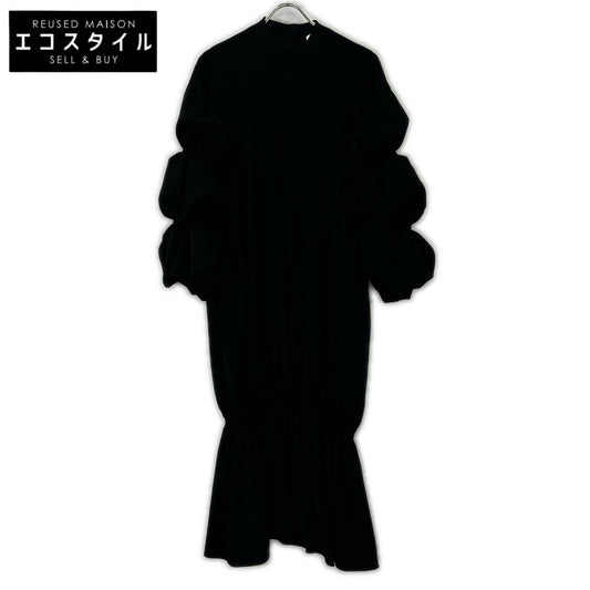 ENFOLD エンフォルド 300ES233-0150 ブラック ダブルサテン Tail Hem DRS ドレスワンピース ワンピース