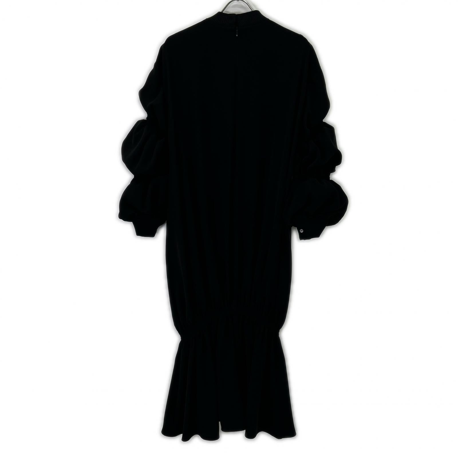 ENFOLD ENFOLD 300ES233-0150 黑色 双层缎面 Tail Hem DRS 连衣裙