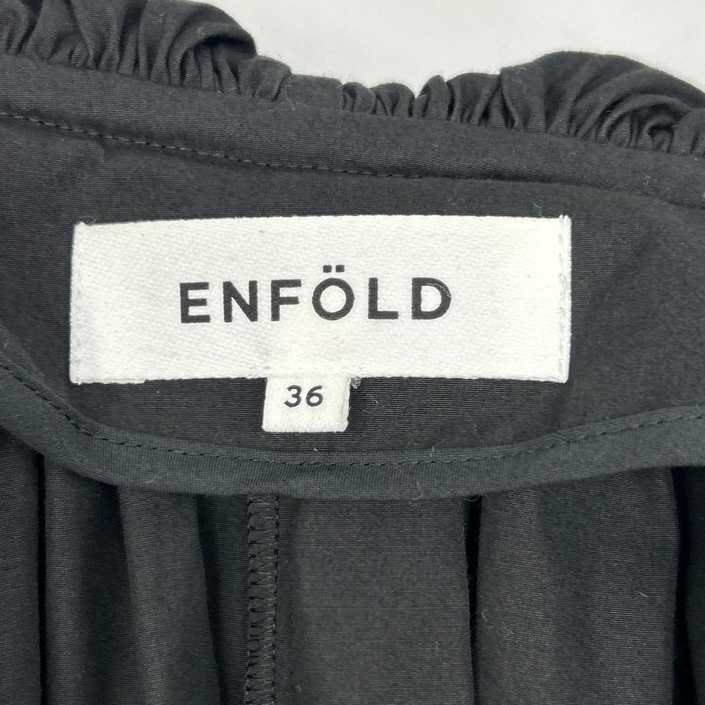 ENFOLD 300ES930-1830 Black Cotton x Silk Typewriter Circus Tunic Long Jacket