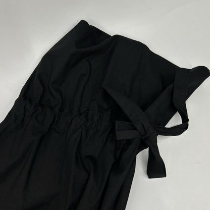 ENFOLD 300ES930-1830 Black Cotton x Silk Typewriter Circus Tunic Long Jacket