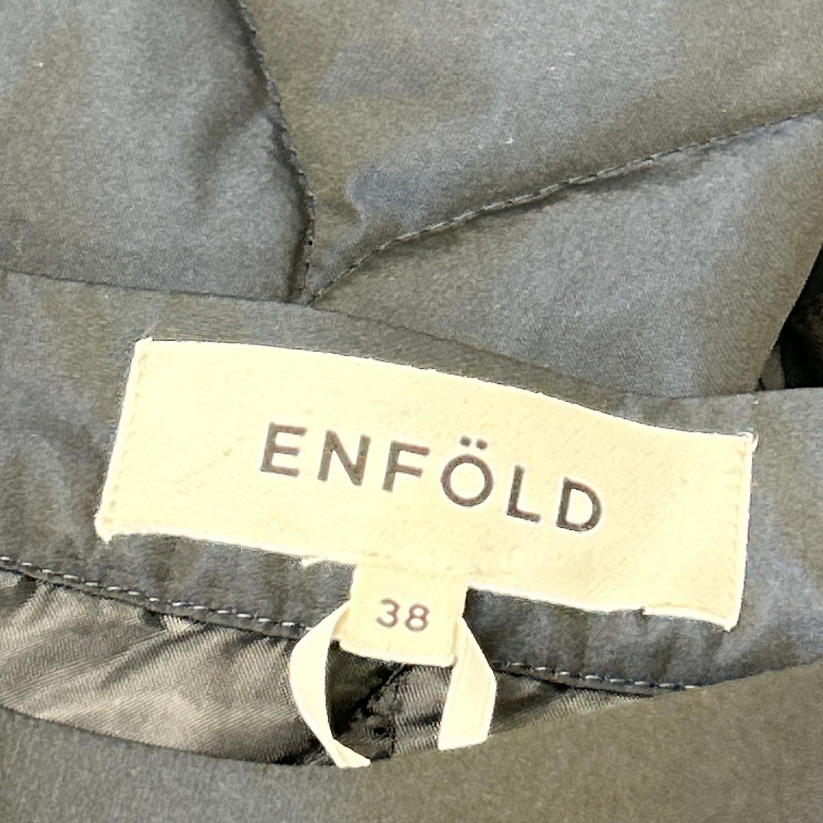 ENFOLD 半身裙 300AA131-2790 海军蓝 涤纶 不规则下摆 绗缝喇叭裙