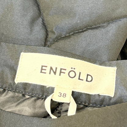 ENFOLD 半身裙 300AA131-2790 海军蓝 涤纶 不规则下摆 绗缝喇叭裙