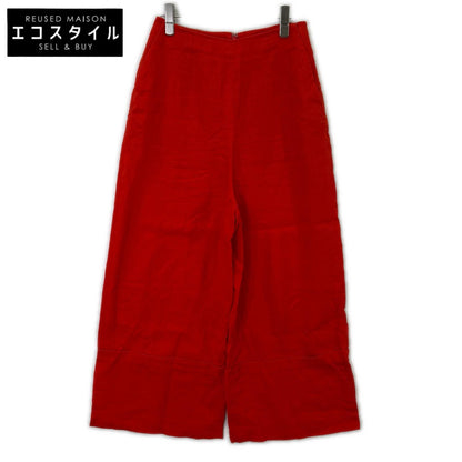ENFOLD 300BS431-3980 Orange Linen Wide Long Pants Bottoms 38