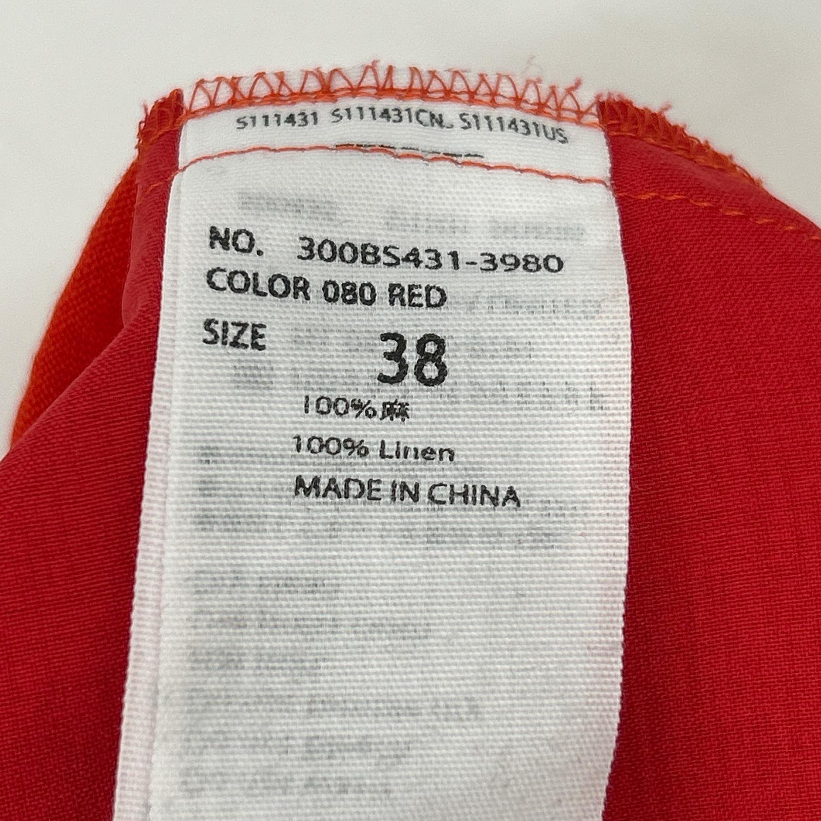 ENFOLD 300BS431-3980 Orange Linen Wide Long Pants Bottoms 38