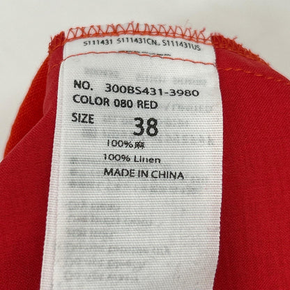 ENFOLD 300BS431-3980 Orange Linen Wide Long Pants Bottoms 38