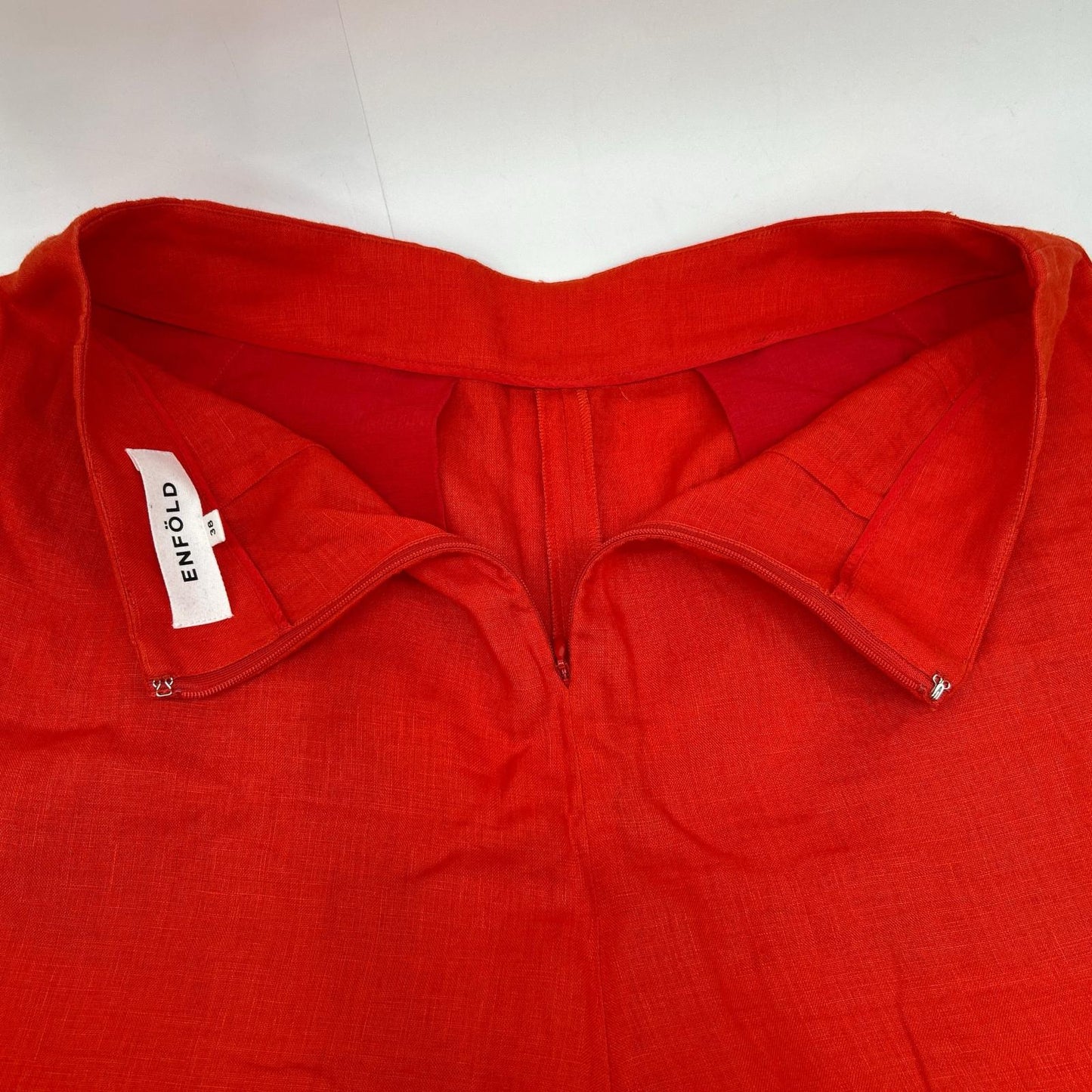 ENFOLD 300BS431-3980 Orange Linen Wide Long Pants Bottoms 38