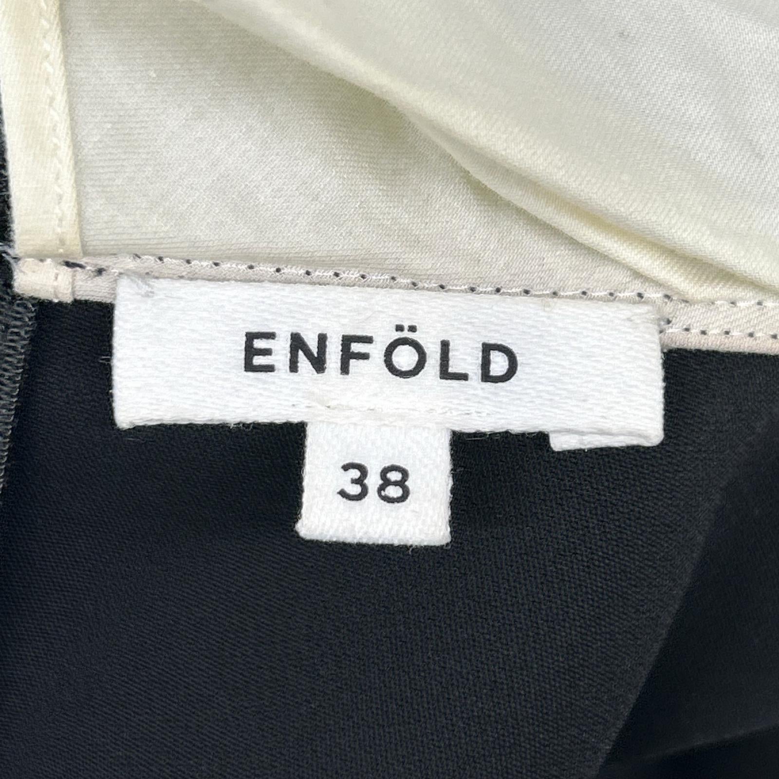ENFOLD エンフォルド 300GS433-0160 ブラック×ホワイト ポリエステル スリットデザイン レイヤードドレスワンピース ワンピース