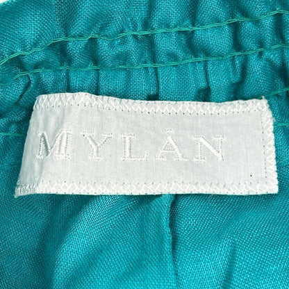 MYLAN マイラン MY20SS-PT003 ターコイズブルー×ピンク リネン Tape Embroidery Pants/イージーワイドパンツ ボトムス