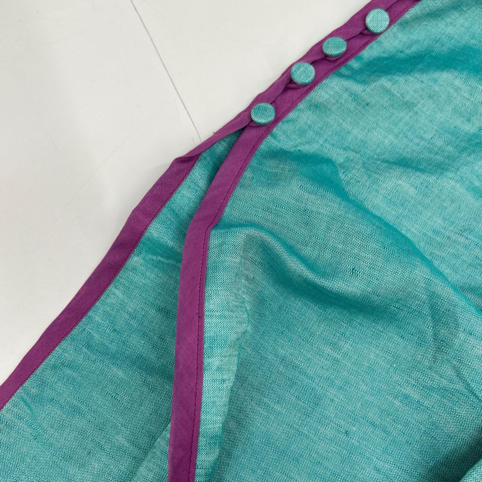 MYLAN MY21SS-OP017 Blue x Purple Linen Silk Side Button Robe Dress