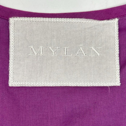 MYLAN MY21SS-OP017 Blue x Purple Linen Silk Side Button Robe Dress