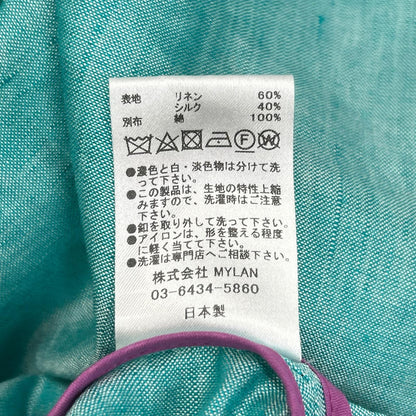 MYLAN MY21SS-OP017 Blue x Purple Linen Silk Side Button Robe Dress