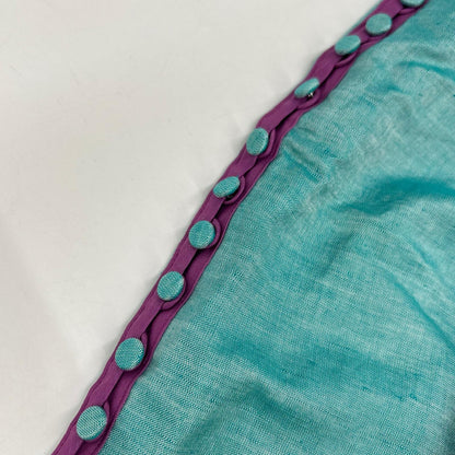 MYLAN MY21SS-OP017 Blue x Purple Linen Silk Side Button Robe Dress
