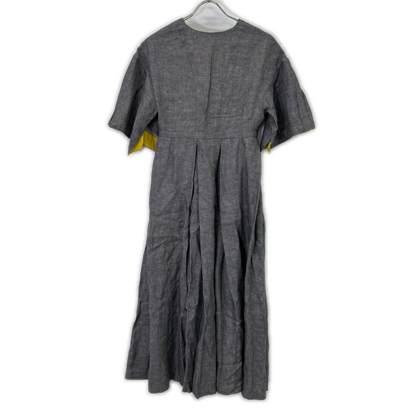 MYLAN マイラン MY21SS-OP021 ストーン/グレー パガニーニ社製リネン Box Pleated Dress/ボックスプリーツドレスワンピース ワンピース
