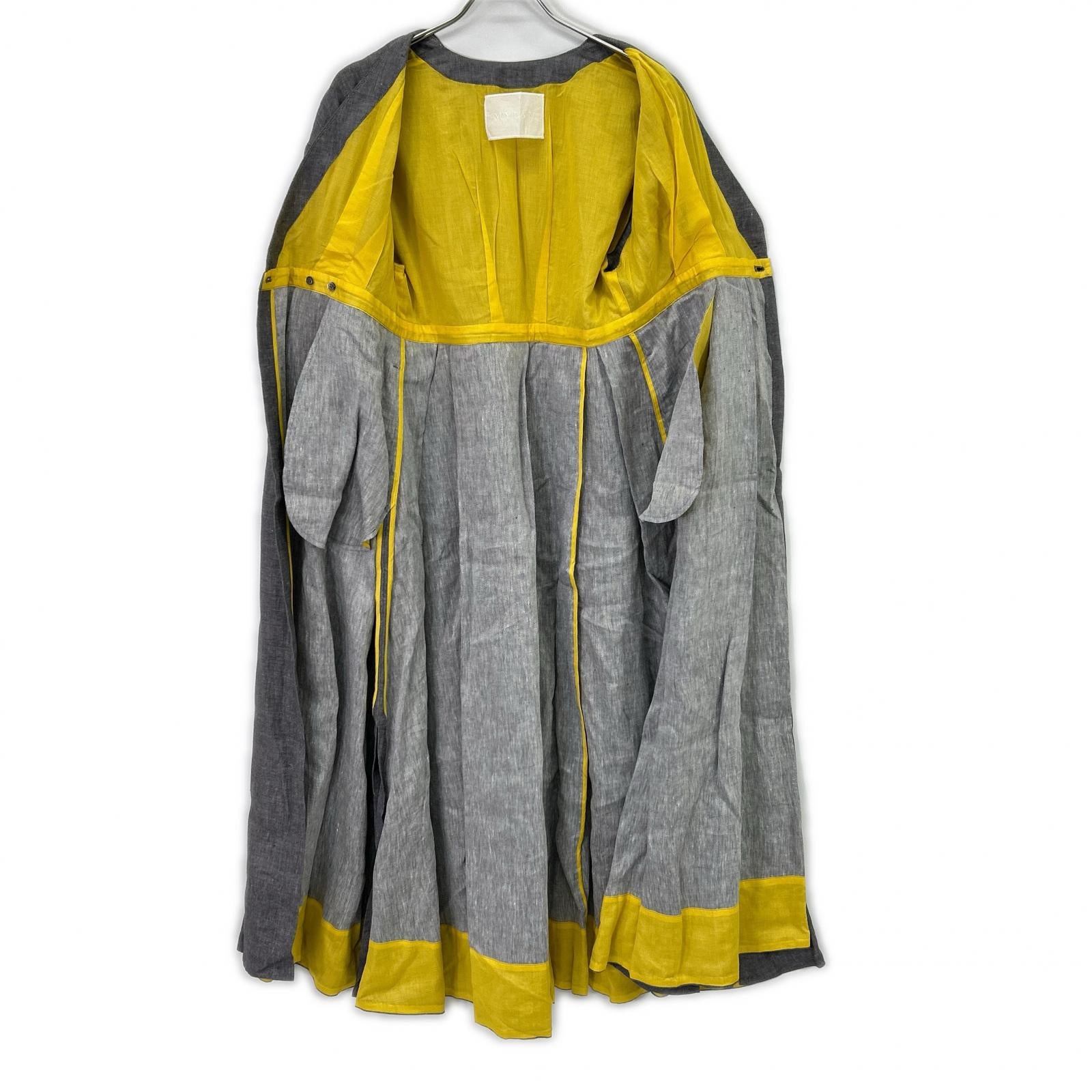 MYLAN マイラン MY21SS-OP021 ストーン/グレー パガニーニ社製リネン Box Pleated Dress/ボックスプリーツドレスワンピース ワンピース