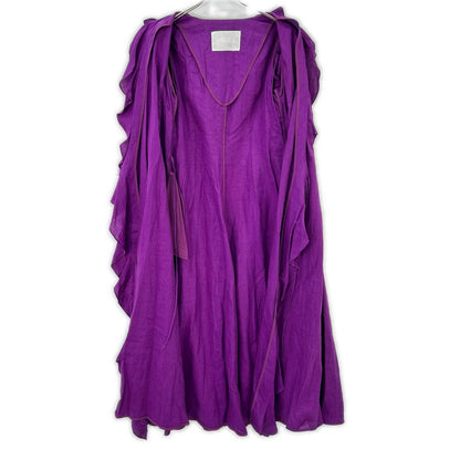 MYLAN MYLAN MY19SS-OP029 Purple Paganini Linen Belted Ruffle Dress