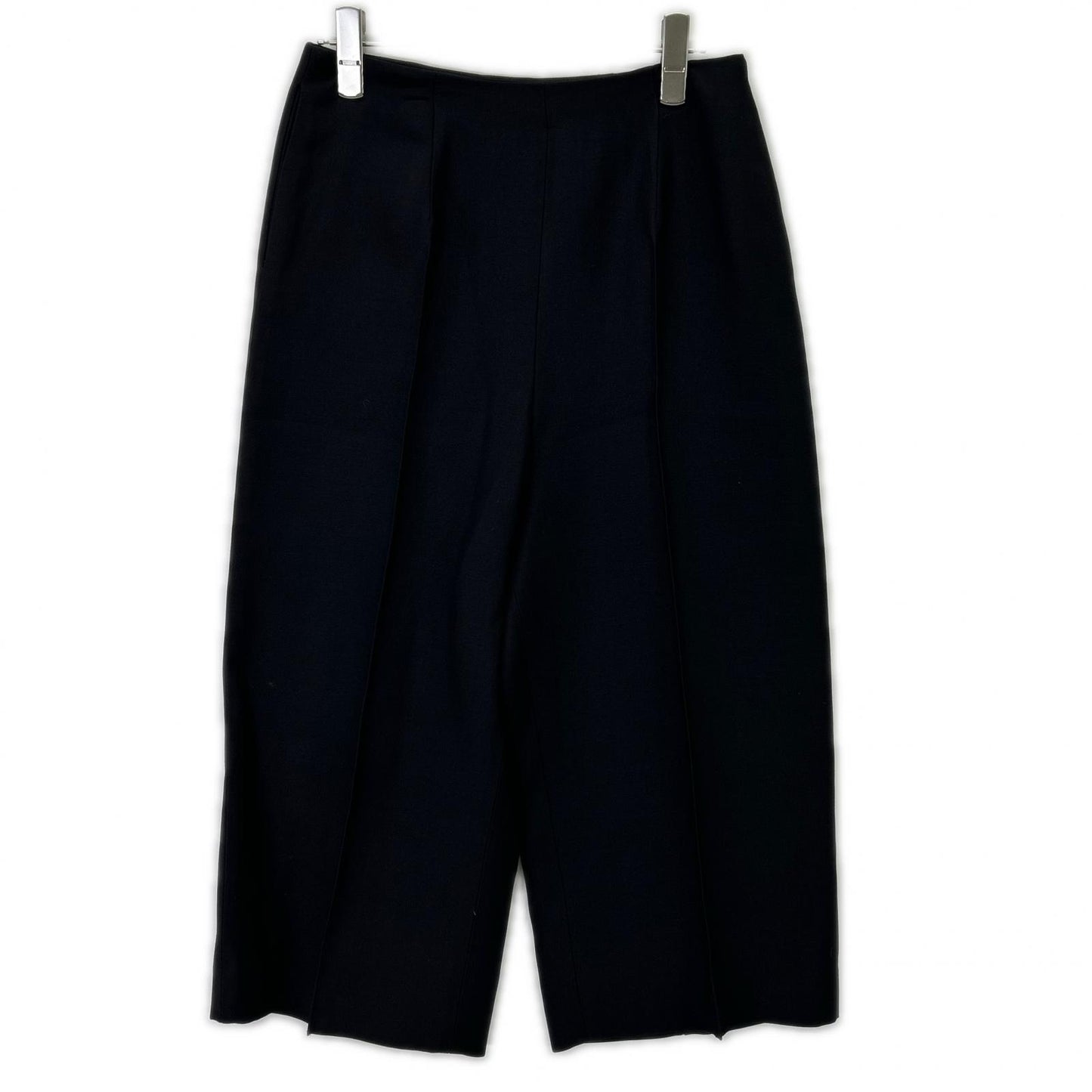 VALENTINO ヴァレンティノ P50201826-0001 ブラック ウール×シルク センタープレス アンクルワイドパンツ ボトムス