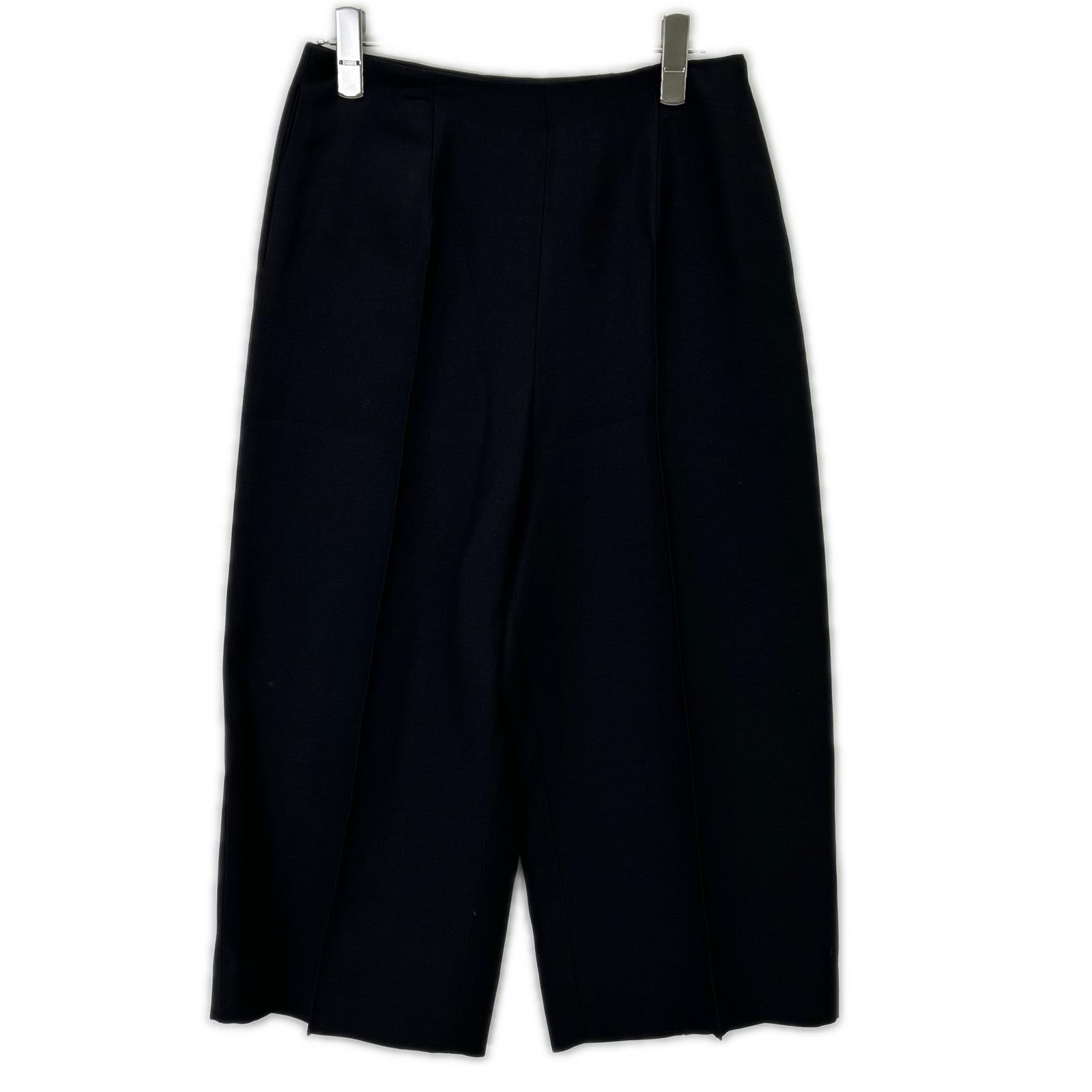 VALENTINO ヴァレンティノ P50201826-0001 ブラック ウール×シルク センタープレス アンクルワイドパンツ ボトムス