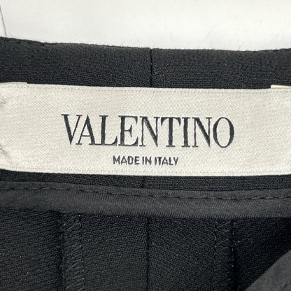 VALENTINO ヴァレンティノ P50201826-0001 ブラック ウール×シルク センタープレス アンクルワイドパンツ ボトムス