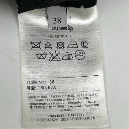 VALENTINO ヴァレンティノ P50201826-0001 ブラック ウール×シルク センタープレス アンクルワイドパンツ ボトムス