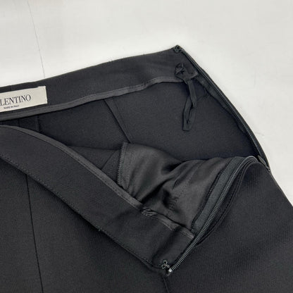 VALENTINO ヴァレンティノ P50201826-0001 ブラック ウール×シルク センタープレス アンクルワイドパンツ ボトムス