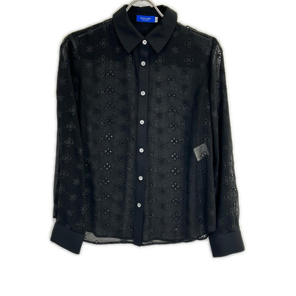 2024 Sheer Design Embroidered Chiffon Blouse Top 36 Women's